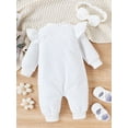 thumbnail image 3 of Bagilaanoe Newborn Baby Girl Fall Jumpsuit Ruffle Long Sleeve Bodysuit + Headband 3M 6M 9M 12M 18M Infant Warm One Piece Romper, 3 of 9