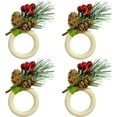 thumbnail image 1 of Anillos de servilleta de Navidad Set de 4, anillos de servilleta e para boda, San Valentín, banquete, cumpleaños, decoración de mesa de Acción de Gracias (árbol de Navidad copo de nieve) brillar Electrónica, 1 of 6
