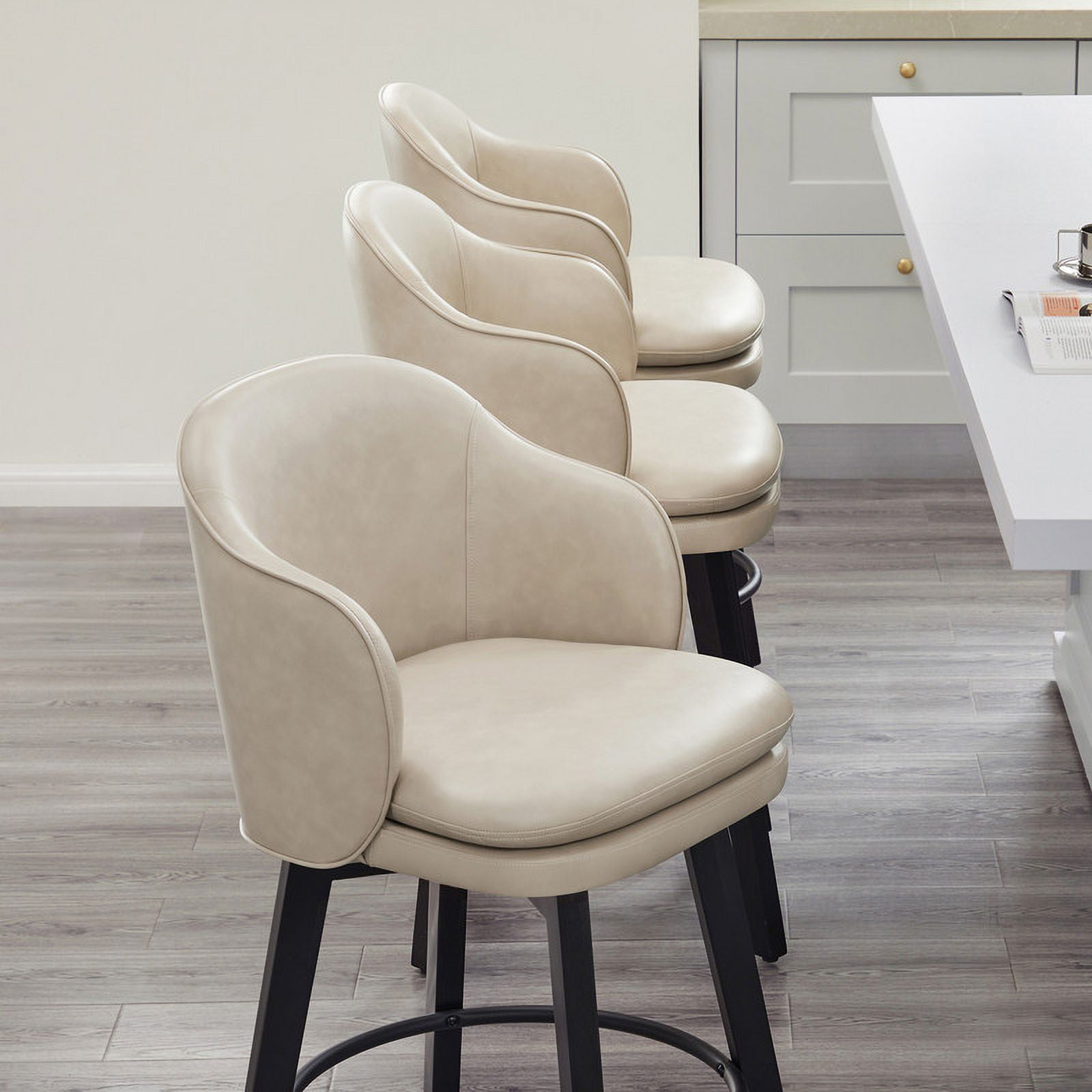 CHITA Modern Swivel Counter Height Bar Stools with Arm Set of 2