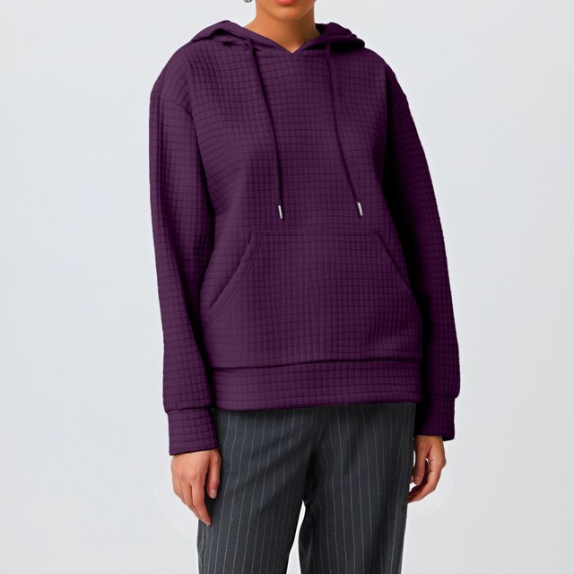 IMENGL Hoodies trendy knit drawstring pullover, Blue XL, Size M-3XL