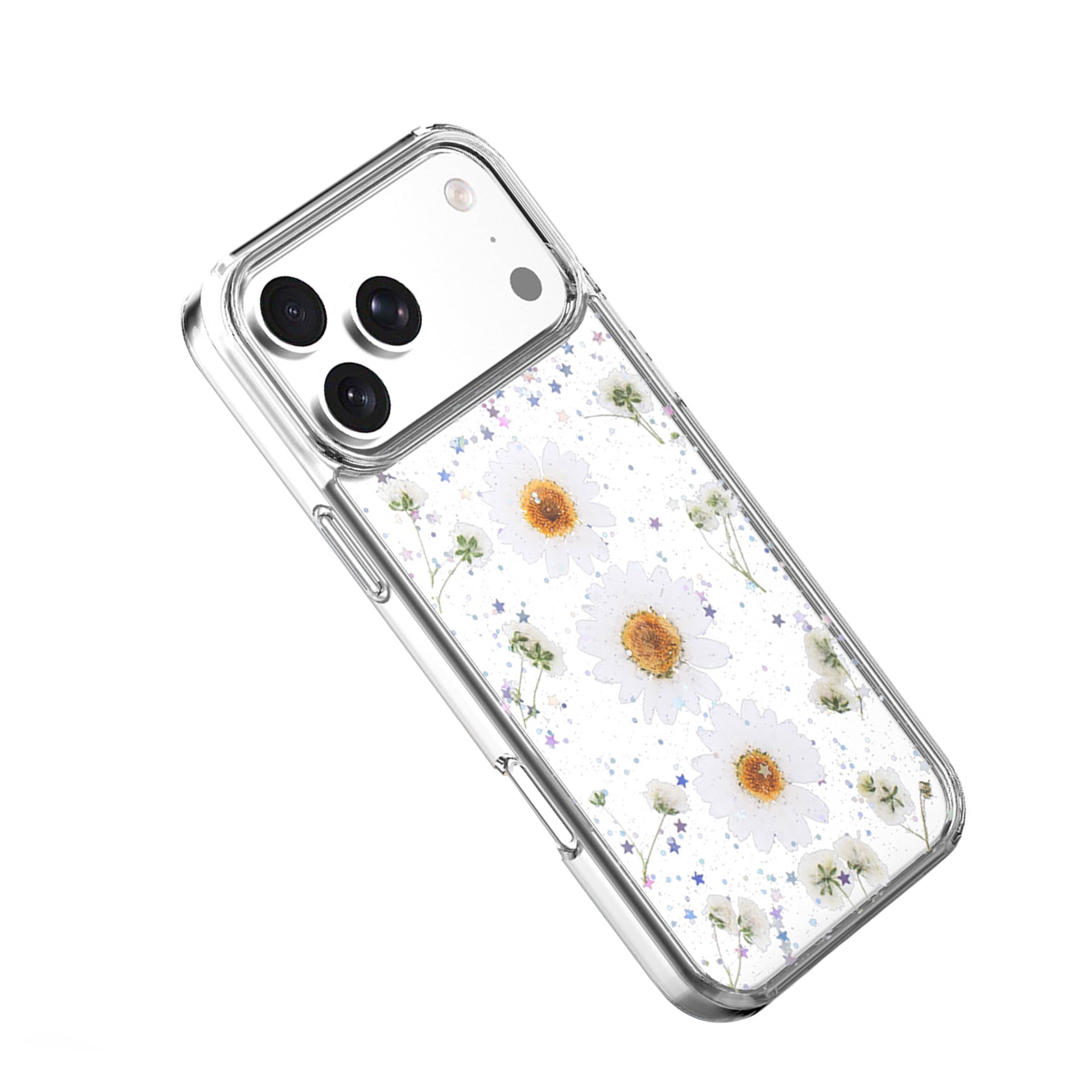 Infinite Bloom Aesthetic Case for iPhone 17 Pro - White Daisy