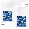 thumbnail image 4 of Canvas Bag Tote Bag Shopping Bag 16×15in Can Be Carried By Hand And Can Be Used For Daily Travel Such As Shopping And Going To Work Vector Camouflage Pattern Blue_1, 4 of 8