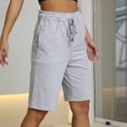 thumbnail image 6 of Inleife Womens Short Pants Fashion Women Elastic Forces Waist Casual Pockets Button Five Cents Pants, 6 of 6