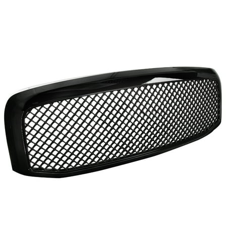 - Spec-D Tuning 2006-2008 Dodge Ram 1500 2500 3500 Abs Front Hood Mesh Glossy Black Grille 06 07 08