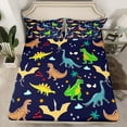 thumbnail image 2 of Homewish Kids Teens Cute Jungle Dino Twin Sheet Sets 3pcs,Cartoon Wildlife Twin Fitted Sheet Microfiber,Woodland Animal Dinosaur Breathable Flat Sheet,Luxury Bedroom Decor, 2 of 7