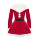 thumbnail image 3 of Niños Niñas Navidad señora Santa Claus fiesta de año nuevo disfraz Cosplay pompones adornado Ballet danza figura patinaje vestido mono, 3 of 5