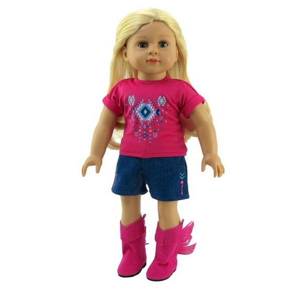 Tribal Print Short Set For 18 Inch Dolls | American Fashion World