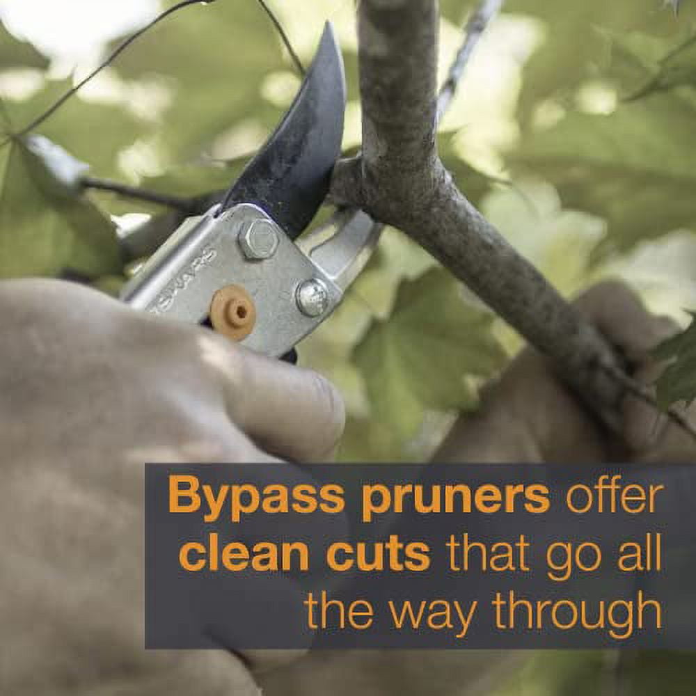 Fiskars Bypass Pruning Shears 5/8” Garden Clippers - Plant Cutting Scissors  with Sharp Precision-Ground Steel Blade