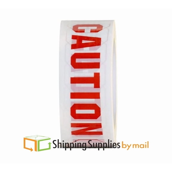SSBM Caution Printed Packing Tape, 2 Mil, Warehouse Safety, 1.88" x 110 Yds - 6 Rolls