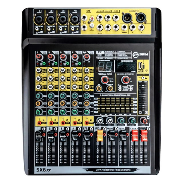 Consola MELO SX6FX De 4 Canales Mono, conexión Bluetooth
