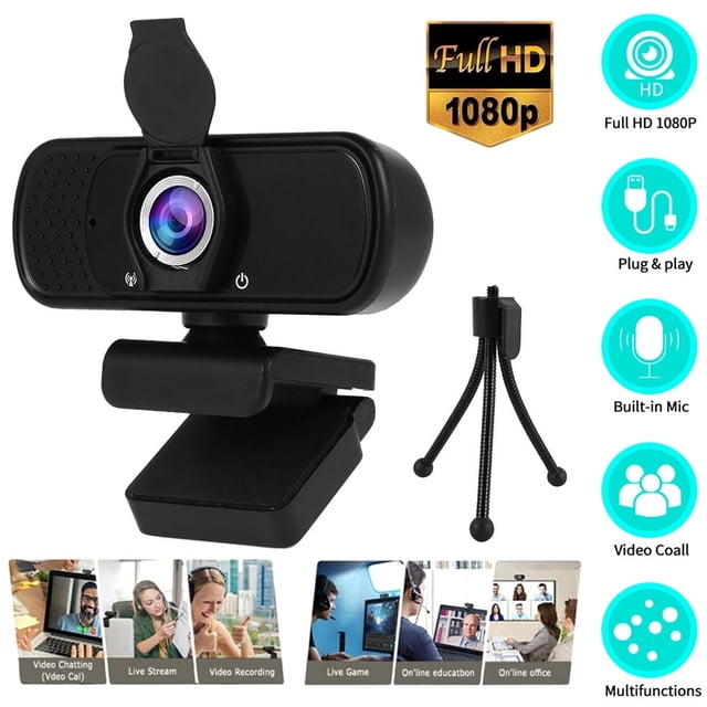 AMERTEER Full Hd 1080p Webcam Auto Focus Usb Camera Computer Camera With Microphone