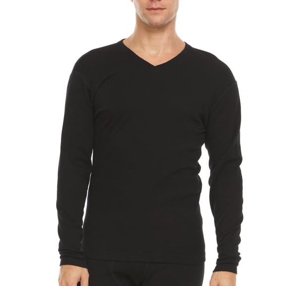 Men's Merino Wool Midweight V-Neck Sweater - Black - Small