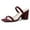 Wine Vegan Suede, variant on Stormi Sandals Women Flat Mules- Square Toe Double Band Low Block Heel -Sandals for Women