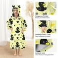 thumbnail image 4 of Dailycode Wearable Blanket Hoodie Oversized Sherpa Flannel Blankets with Pocket for 3-14 Year Old Cute Black Duck, 4 of 7