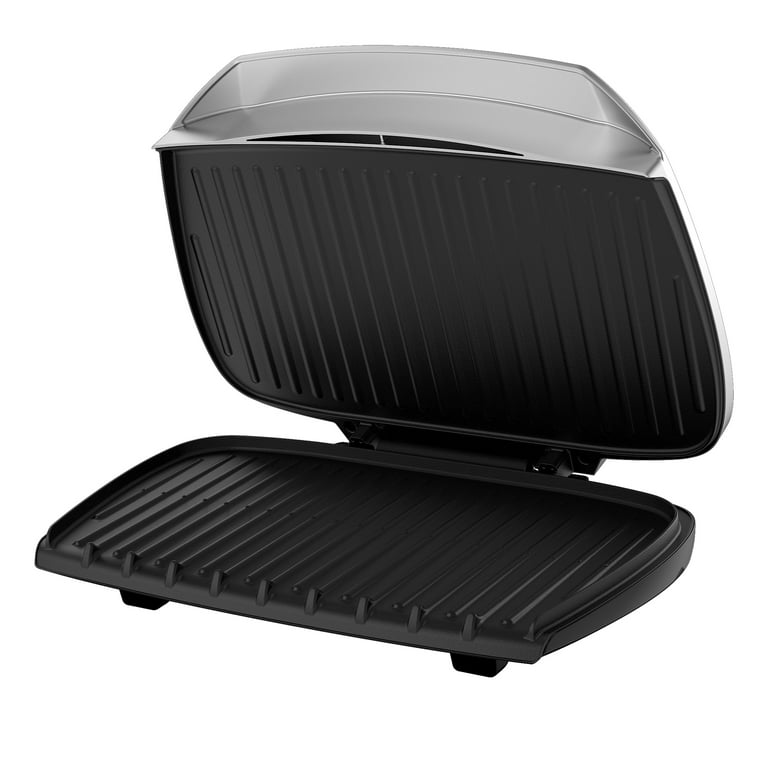  George Foreman 9-Serving Classic Plate Electric Grill and  Panini Press, Silver, GR144: Electric Contact Grills: Home & Kitchen