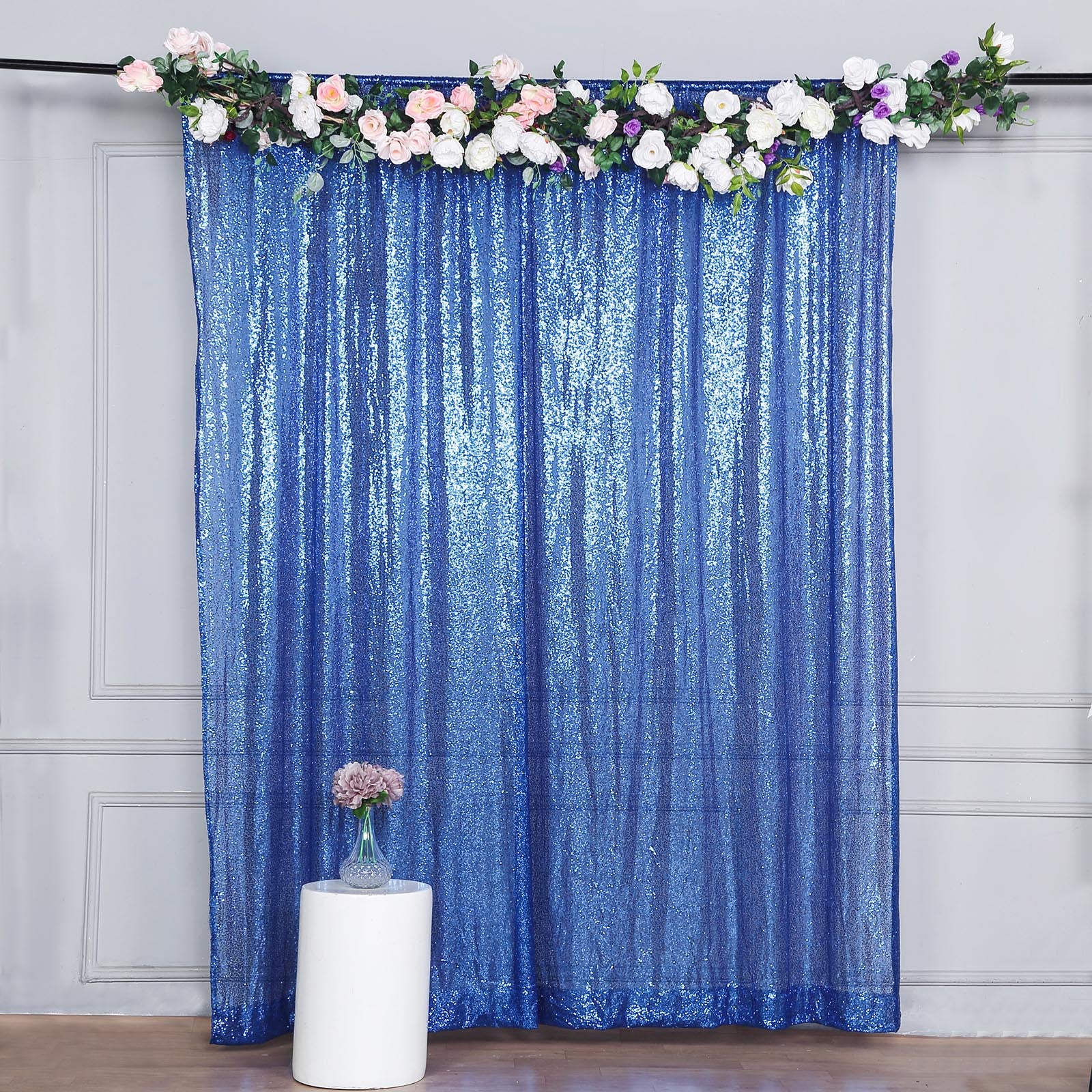 Efavormart 8ft Royal Blue Sequin Photo Booth Backdrop Photography ...
