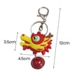 thumbnail image 5 of Tnobhg Cartoon Dragon Head Shape Keychain Stainless Bell Decor Exquisite Car Keys Storage Women Shoulder Bag Decoration Pendant New Year Festive Keyring, 5 of 7