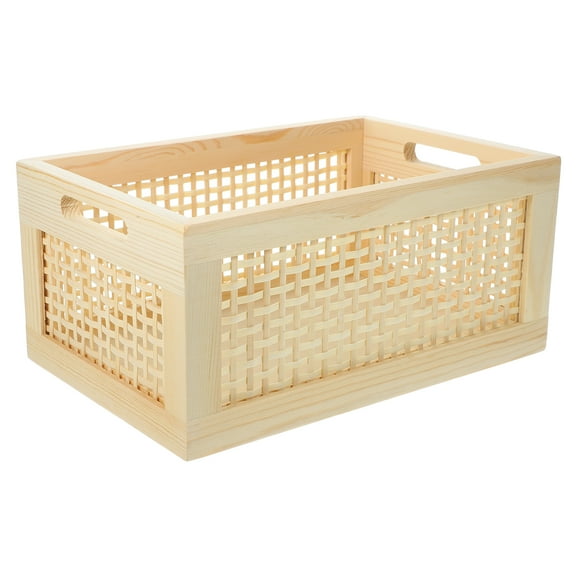 Bamboo Woven Wood Storage Basket Makeup Organizer Cosmetic Box Boxes Large Baskets for Toy Bins Sundries Container