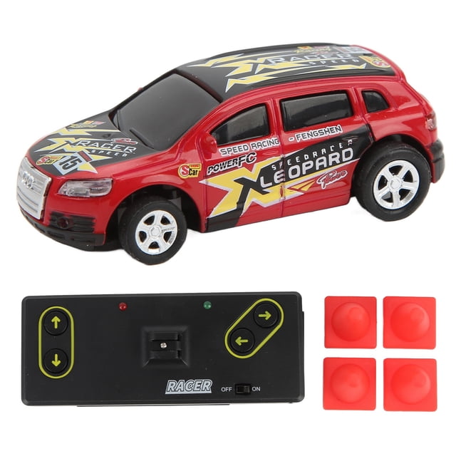 Mini vehículo de carreras RC de 4 vías, coche de derrape, escala 1:64, tamaño bolsillo, juguete de control remoto para interior y exterior, para niños de 3 años o más, color rojo.