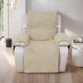 thumbnail image 2 of Yumcute Velvet Plush Quilted Recliner Chair Cover Anti-Slip Super Soft Furniture Protector with Elastic Straps for Kids, Dogs, Pets  Khaki, 2 of 12