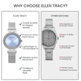 thumbnail image 7 of Ellen Tracy Women’s Silver Mesh Bracelet Watch – Round  Sky Blue Sunray Dial, Crystal Bezel, Quartz Dress Fashion Watch for Women, 7 of 7
