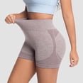 thumbnail image 4 of felwors Tummy Control Biker Shorts Lifting Seamless Yoga Athletic with Pockets Running Khaki for Size XXL, 4 of 7