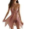 thumbnail image 2 of Lilgiuy Lingerie Christmas for Women's Lace Charming Pajamas Transparent Small Chest Temptation Strap V-Neck Large Sleeping Dress Underwear for Special Nights, 2 of 3