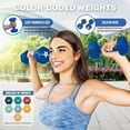 thumbnail image 2 of Yes4All 15lb Pair of Vinyl Hexagon Dumbbells - Dumbbells Set of 2 Hand Weights for Home Gym & Strength Training (2-15 lbs Weight Options) - Nautical Blue, 2 of 5