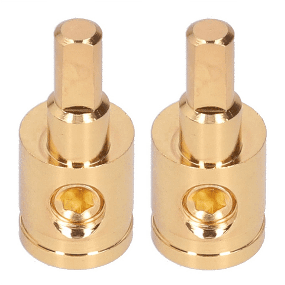 Power Wire Reducer, 0GA Pure Copper Gold Plated Reducer Terminal Connector for Car Audio Amplifier ,2PCS
