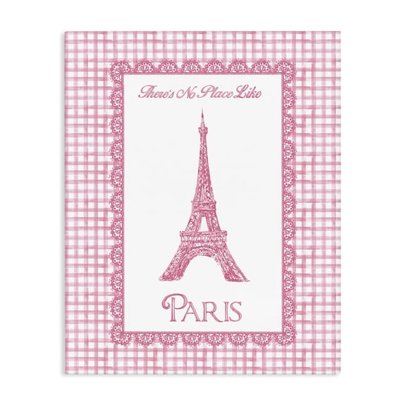 Stupell Industries Glam No Place Like Paris Pink Lace Canvas Art, 16 x 20, by Conrad Knutsen