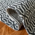 thumbnail image 6 of SAFAVIEH Martha Stewart Cotton Geometric Runner Rug, Charcoal/Grey, 2' x 8', 6 of 7