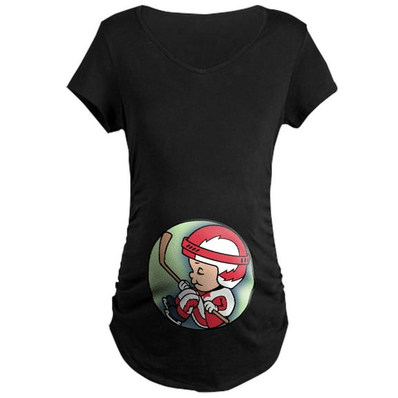 CafePress - Hockey Player Inside Maternity Dark T Shirt - Maternity Dark T-Shirt