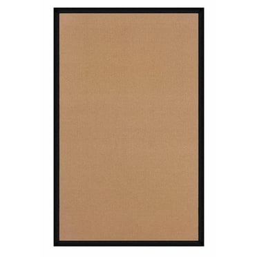 Riverbay Furniture Machine Tufted Wool 4'x6' Rug in Cork Brown and Black Leather