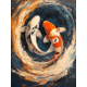 thumbnail image 1 of Qisvanset 12x16 Inch With Frame 2D Flat Wall Art Japanese Koi Fish Oriental Nature Ready To Hang Wall Art, 1 of 8