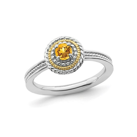 Gem & Harmony 1/4 Carat (Ctw) Citrine Solitaire Ring in Sterling Silver for Women