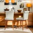 thumbnail image 2 of Yardi Yarda 27 Inch Counter Height Bar Chairs Set of 2, 360° Swivel Bar Chair, Patio Bar Furniture with Rubber Wood Legs, Beige, 2 of 12