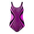 thumbnail image 4 of Huesdet Womens One Piece Swimsuits Retro Black Tummy Control Bathing Suits Elegent Tie Front Swimwear[Hot Pink,6XL], 4 of 5