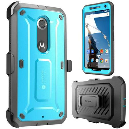 SUPCASE Google Nexus 6 Case - Unicorn Beetle Pro Series Protective Cover with Built-in Screen - Blue