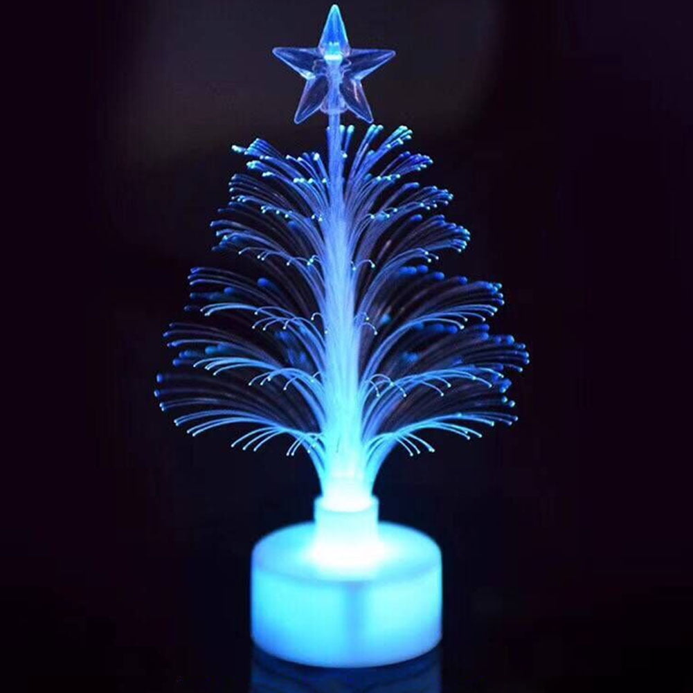 LED Colorful Fiber Christmas Tree Shaped Lamp Night Light for Home Desk