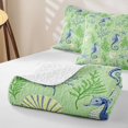 thumbnail image 4 of spefrowx Green Striped Seahorse Quilt Full for Boys, Coral Spiral Conch Full Bedspread Sets, 3 Pieces, 4 of 7