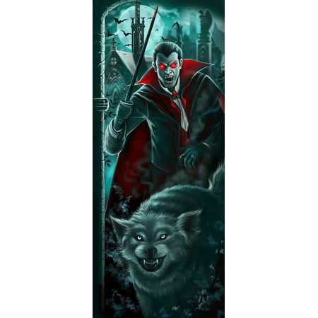 Halloween Lights & Sounds Halloween Door Panel - Dracula