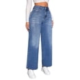 thumbnail image 2 of Women's Jeans Bootcut Plus Size Summer Casual Blue Commuting Washed Versatile Denim Pants, 2 of 6