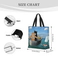 thumbnail image 4 of Naloa Two Brave Cats Are Floating On The Sea Iceberg Tote Bag for Women, Foldable Tote Bag With Zipper, Large Shoulder Bag, Top Handle Handbag for Travel, Work, Shopping, 4 of 9