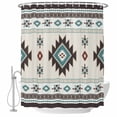 thumbnail image 2 of Southwest Ethnic Waterproof Fabric Shower Curtain,Boho Aztec Tribal Abstract Aesthetic Waterproof Fabric Shower Curtain for Bathroom Curtains Bathtubs Shower Curtains with 12 Hooks Small 36x72in, 2 of 8