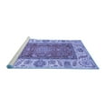thumbnail image 2 of Ahgly Company Machine Washable Indoor Round Abstract Blue Modern Area Rugs, 4' Round, 2 of 4