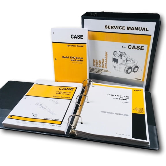 Case 1700 1737 1740 Uni Loader Skid Steer Service Parts Operators Manual Catalog