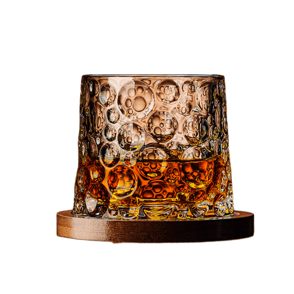 Rotating Wobble Glass Cup with Base, Creative Spinning Tumbler Drinking Glass, Thick Bottom Balanced Design, Clear Glass Water Juice Whiskey Cup for Home & Gift Use