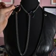 thumbnail image 7 of Heart Slip Chain Necklaces for Women, Stainless Steel O-Ring Adjustable Lariat Heart Y-Necklace, Punk Gothic Cuban Collar Necklace Jewelry for Men, 7 of 7