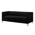 thumbnail image 6 of Home Design Kurtis Square Arm Sofa with Tufted Velvet Upholstery and Gold Metal Legs, Flared Arms, Modern Living Room Seating, Black, 6 of 6