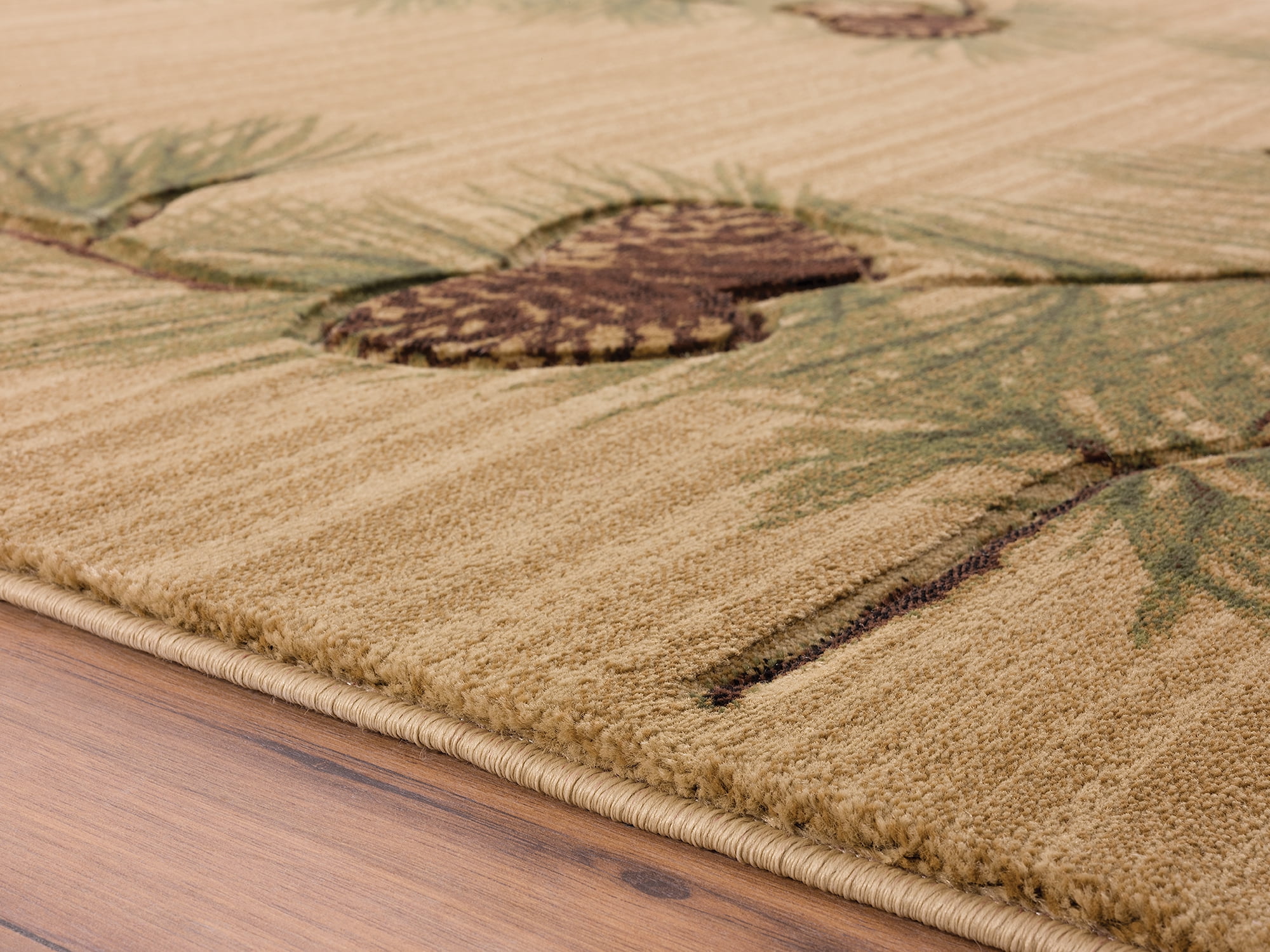 United Weavers Rustic Forest Pinophyta Lodge Border Area Rug, Beige, 5'3" x 7'6"
